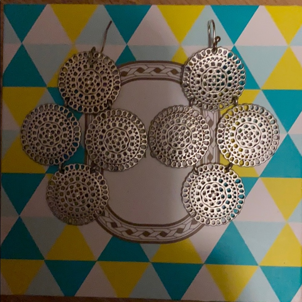 Stella & Dot silver statement earrings
